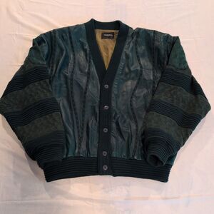 Vtg 90s Streetwear Saxony Size M 3D sweater coat jacket Hip Hop